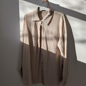 PrettyLittleThing Beige Button Down Shirt